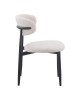 Καρέκλα Folegio μπουκλέ σε κρεμ απόχρωση με μαύρα πόδια 59x50x75εκ Υλικό: fabric seat Powder coating frame 235-000043