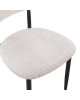 Καρέκλα Folegio μπουκλέ σε κρεμ απόχρωση με μαύρα πόδια 59x50x75εκ Υλικό: fabric seat Powder coating frame 235-000043