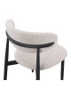 Καρέκλα Folegio μπουκλέ σε κρεμ απόχρωση με μαύρα πόδια 59x50x75εκ Υλικό: fabric seat Powder coating frame 235-000043
