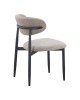 Καρέκλα Folegio μπουκλέ σε γκρι απόχρωση με μαύρα πόδια 59x50x75εκ Υλικό: fabric seat Powder coating frame 235-000044