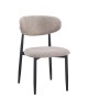 Καρέκλα Folegio μπουκλέ σε γκρι απόχρωση με μαύρα πόδια 59x50x75εκ Υλικό: fabric seat Powder coating frame 235-000044