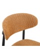 Καρέκλα Folegio μπουκλέ σε camel απόχρωση με μαύρα πόδια 59x50x75εκ Υλικό: fabric seat Powder coating frame 235-000046