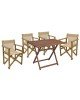Tραπεζαρία κήπου Retto σετ 5τμχ μασίφ ξύλο οξιάς καρυδί-πανί φραπέ 100x60x71εκ Υλικό: Solid wood beech 237-000054