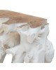 Κονσόλα Zamir χειροποίητη μασίφ ξύλο λευκό-φυσικό 80x38x70εκ Υλικό: WOOD 238-000007