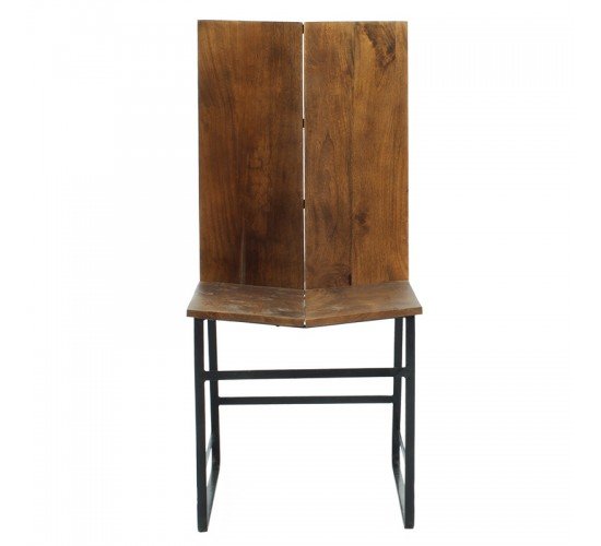 Καρέκλα Elora μασίφ ξύλο ακακίας καρυδί-μέταλλο μαύρο Υλικό: WOOD ACACIA - METAL 240-000005