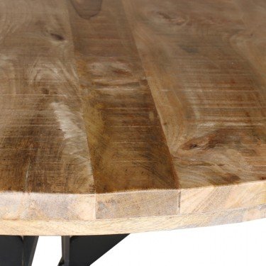 Τραπέζι Bocco Ι ξύλο mango φυσικό 3εκ με μαύρα μεταλλικά πόδια Φ150x77εκ Υλικό: MANGO WOOD -  METAL 240-000012