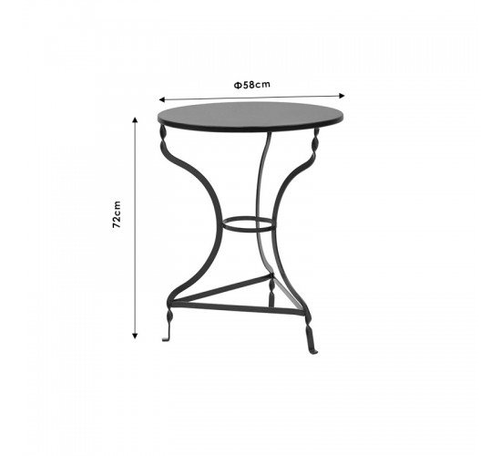 Τραπέζι PWF-0647 μεταλλικό μπλε Φ58x72εκ Υλικό: METAL 243-000010