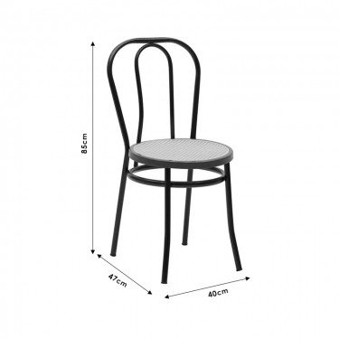 Καρέκλα Βιέννης pe rattan μπεζ-μέταλλο εκρού Υλικό: PE RATTAN - METALL 243-000027