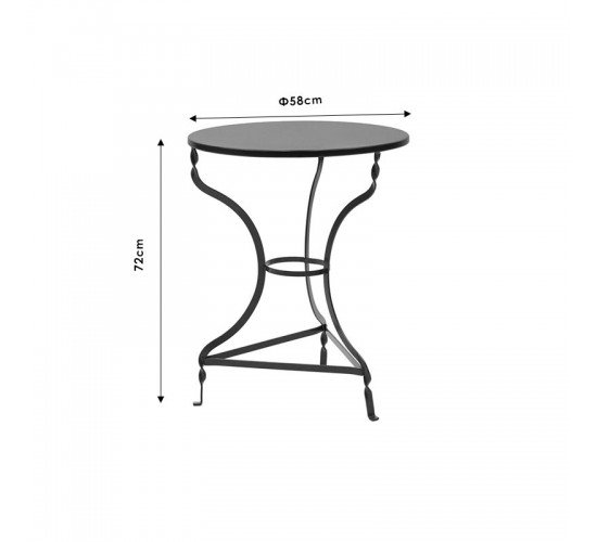 Τραπέζι Noah μεταλλικό λευκό Φ58x72εκ Υλικό: METAL 243-000076