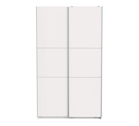 Ντουλάπα ρούχων Kawen δίφυλλη με συρόμενες πόρτες λευκό 116.5x60x203εκ Υλικό: CHIPBOARD 244-000009