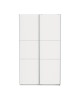 Ντουλάπα ρούχων Kawen δίφυλλη με συρόμενες πόρτες λευκό 116.5x60x203εκ Υλικό: CHIPBOARD 244-000009
