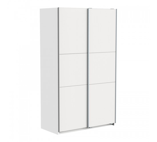 Ντουλάπα ρούχων Kawen δίφυλλη με συρόμενες πόρτες λευκό 116.5x60x203εκ Υλικό: CHIPBOARD 244-000009