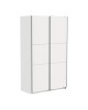 Ντουλάπα ρούχων Kawen δίφυλλη με συρόμενες πόρτες λευκό 116.5x60x203εκ Υλικό: CHIPBOARD 244-000009