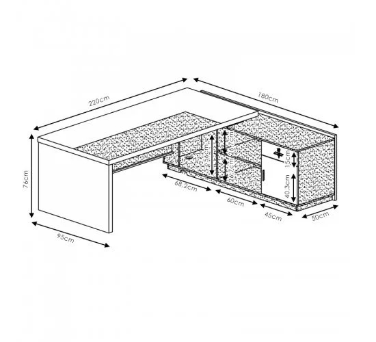 Γραφείο με δεξιά γωνία Oscar καρυδί-ανθρακί 200x180x76εκ Υλικό: MELAMINE 246-000004 Γραφείο με δεξιά γωνία Oscar καρυδί-ανθρακί 200x180x76εκ Υλικό: MELAMINE 246-000004