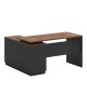 Γραφείο επαγγελματικό με δεξιά γωνία Oscar μελαμίνη σε καρυδί-ανθρακί απόχρωση140x120x76εκ Υλικό: MELAMINE 246-000019