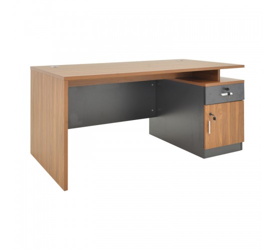 Γραφείο εργασίας επαγγελματικό Oscar σε καρυδί-ανθρακί απόχρωση 150x80x76εκ Υλικό: MELAMINE 246-000025
