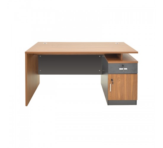 Γραφείο εργασίας επαγγελματικό Oscar σε καρυδί-ανθρακί απόχρωση 120x70x76εκ Υλικό: MELAMINE 246-000026