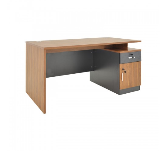 Γραφείο εργασίας επαγγελματικό Oscar σε καρυδί-ανθρακί απόχρωση 120x70x76εκ Υλικό: MELAMINE 246-000026