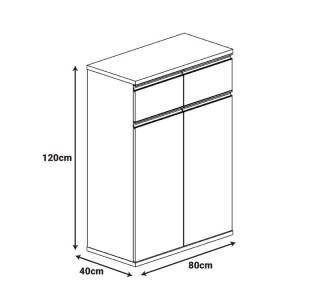 Ντουλάπι γραφείου επαγγελματικό Oscar σε καρυδί-ανθρακί απόχρωση 80x40x120εκ Υλικό: MELAMINE 246-000030