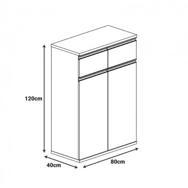 Ντουλάπι γραφείου επαγγελματικό Oscar σε καρυδί-ανθρακί απόχρωση 80x40x120εκ Υλικό: MELAMINE 246-000030