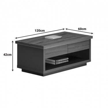 Τραπέζι γραφείου επαγγελματικό Oscar σε καρυδί-ανθρακί απόχρωση 120x60x42εκ Υλικό: MELAMINE 246-000031