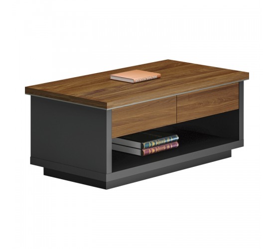 Τραπέζι γραφείου επαγγελματικό Oscar σε καρυδί-ανθρακί απόχρωση 120x60x42εκ Υλικό: MELAMINE 246-000031