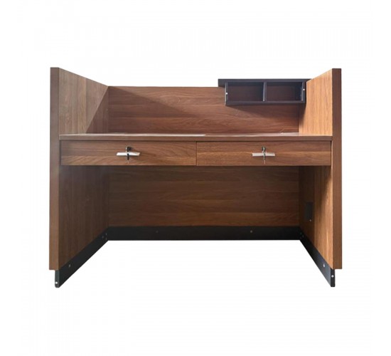 Γραφείο reception επαγγελματικό Oscar σε καρυδί-ανθρακί απόχρωση 140x65x110εκ Υλικό: MELAMINE 246-000032