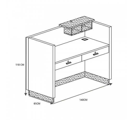 Γραφείο reception επαγγελματικό Oscar σε καρυδί-ανθρακί απόχρωση 140x65x110εκ Υλικό: MELAMINE 246-000032