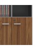 Ντουλάπες γραφείου επαγγελματικές Oscar καρυδί-ανθρακί 160x40x200εκ Υλικό: MELAMINE - GLASS 246-000034