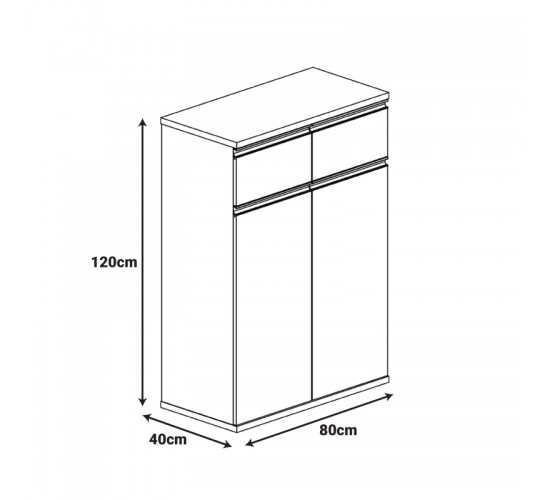Ντουλάπια γραφείου επαγγελματικά Oscar καρυδί-ανθρακί 160x40x120εκ Υλικό: MELAMINE 246-000037