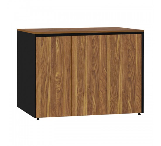 Ντουλάπια γραφείου χαμηλά επαγγελματικά Oscar καρυδί-ανθρακί 240x40x80εκ Υλικό: MELAMINE 246-000038