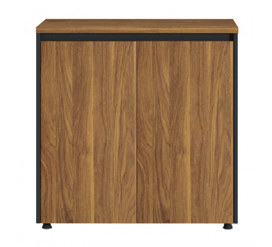 Ντουλάπια γραφείου χαμηλά επαγγελματικά Oscar καρυδί-ανθρακί 160x40x80εκ Υλικό: MELAMINE 246-000039