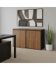 Ντουλάπια γραφείου χαμηλά επαγγελματικά Oscar καρυδί-ανθρακί 160x40x80εκ Υλικό: MELAMINE 246-000039