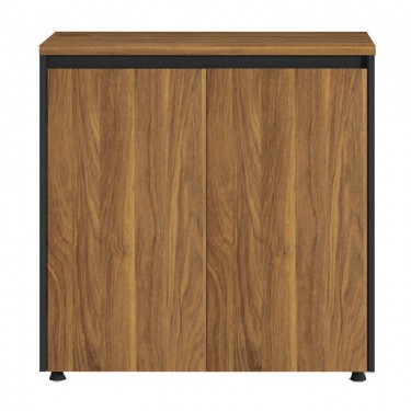 Ντουλάπια γραφείου χαμηλά επαγγελματικά Oscar καρυδί-ανθρακί 200x40x80εκ Υλικό: MELAMINE 246-000040