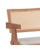 Σκαμπό bar με μπράτσα Winslow ξύλο rubberwood ανοικτό καρυδί-pvc rattan φυσικό-ύφασμα γκρι Υλικό: RUBBERWOOD - PVC RATTAN - FABRIC - FOAM 247-000009