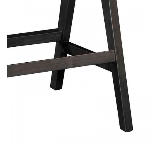 Σκαμπό bar Winslow ξύλο rubberwood μαύρο-pvc rattan φυσικό-ύφασμα γκρι Υλικό: RUBBERWOOD - PVC RATTAN - FABRIC - FOAM 247-000010