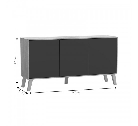 Μπουφές Billie sonoma-γκρι 149x40x77εκ Υλικό: CLIPBOARD WITH MELAMINE 248-000005 Μπουφές Billie sonoma-γκρι 149x40x77εκ Υλικό: CLIPBOARD WITH MELAMINE 248-000005