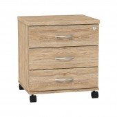 Συρταριέρα γραφείου τροχήλατη Anze φυσικό μελαμίνης 48x38x53εκ Υλικό: CLIPBOARD 25mm  WITH MELAMINE 248-000015