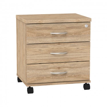 Συρταριέρα γραφείου τροχήλατη Anze φυσικό μελαμίνης 48x38x53εκ Υλικό: CLIPBOARD 25mm  WITH MELAMINE 248-000015