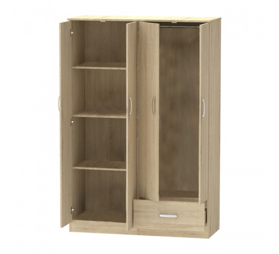 Ντουλάπα ρούχων τετράφυλλη Karter sonoma μελαμίνης 121x48x180εκ Υλικό: CLIPBOARD WITH PAPER WOOD 248-000022 Ντουλάπα ρούχων τετράφυλλη Karter sonoma μελαμίνης 121x48x180εκ Υλικό: CLIPBOARD WITH PAPER WOOD 248-000022