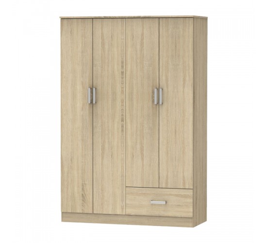 Ντουλάπα ρούχων τετράφυλλη Karter sonoma μελαμίνης 121x48x180εκ Υλικό: CLIPBOARD WITH PAPER WOOD 248-000022 Ντουλάπα ρούχων τετράφυλλη Karter sonoma μελαμίνης 121x48x180εκ Υλικό: CLIPBOARD WITH PAPER WOOD 248-000022
