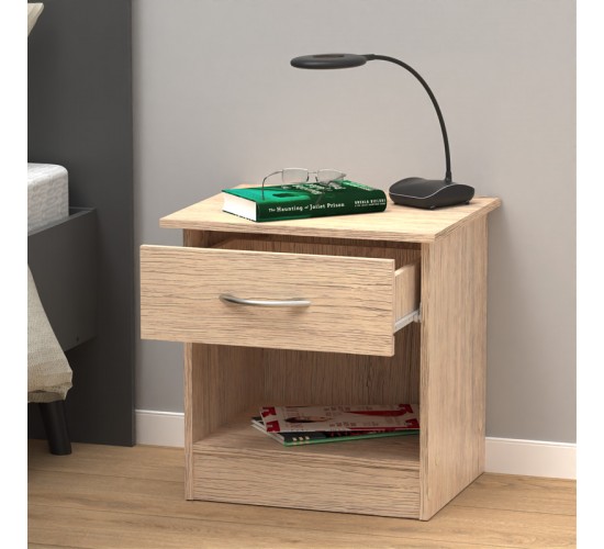 Κομοδίνο Kona σε oak απόχρωση 40x34x42εκ Υλικό: CLIPBOARD WITH MELAMINE 248-000027 Κομοδίνο Kona σε oak απόχρωση 40x34x42εκ Υλικό: CLIPBOARD WITH MELAMINE 248-000027
