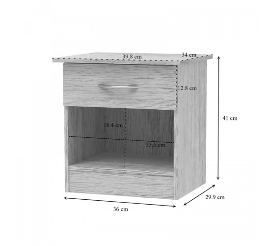 Κομοδίνο Kona σε oak απόχρωση 40x34x42εκ Υλικό: CLIPBOARD WITH MELAMINE 248-000027 Κομοδίνο Kona σε oak απόχρωση 40x34x42εκ Υλικό: CLIPBOARD WITH MELAMINE 248-000027