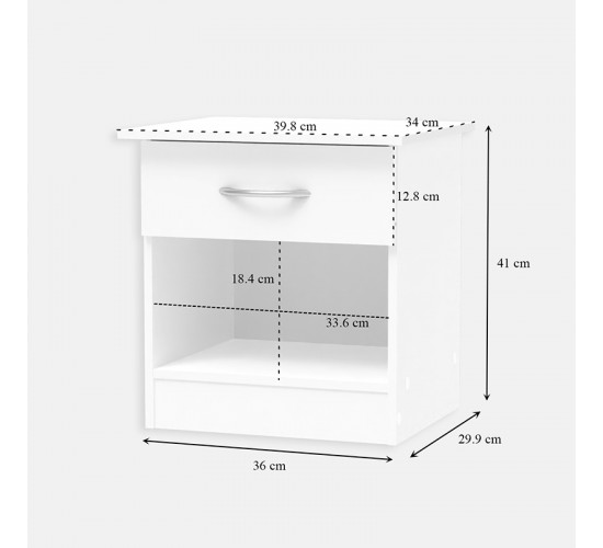 Κομοδίνο Kona σε λευκή απόχρωση 40x34x42εκ Υλικό: CLIPBOARD WITH MELAMINE 248-000028 Κομοδίνο Kona σε λευκή απόχρωση 40x34x42εκ Υλικό: CLIPBOARD WITH MELAMINE 248-000028