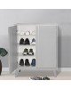 Παπουτσοθήκη-ντουλάπι Milana χρώμα λευκό sm-γκρι 74x38x95εκ Υλικό: PARTICLE BOARD 249-000036