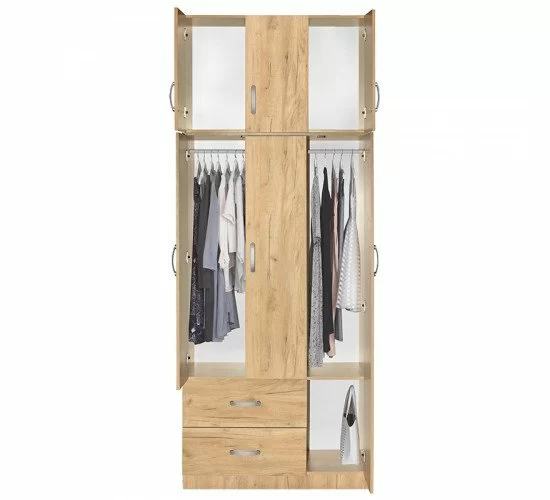 Ντουλάπα τρίφυλλη και πατάρι Zelia φυσικό 90x42x180εκ. Υλικό: PARTICLE BOARD 249-000048 Ντουλάπα τρίφυλλη και πατάρι Zelia φυσικό 90x42x180εκ. Υλικό: PARTICLE BOARD 249-000048