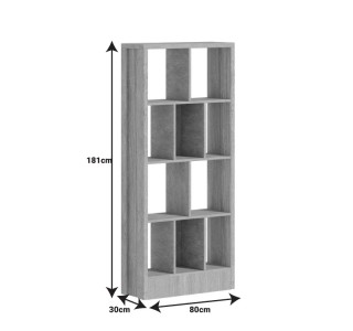 Βιβλιοθήκη Dividre sonoma oak μελαμίνης 80x30x181εκ Υλικό: PARTICLE BOARD 249-000049