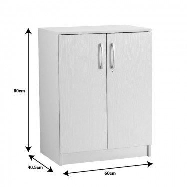 Παπουτσοθήκη-ντουλάπι Shordo λευκό-oak μελαμίνης 60x40.5x80εκ Υλικό: PARTICLE BOARD 249-000051