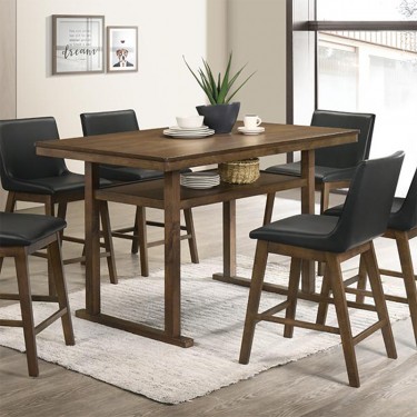 Τραπέζι μπαρ Tenor φυσικό ξύλο rubberwood-ΜDF καρυδί 150x90x91.5εκ Υλικό: MDF - E2-18 MM - ASH VENEER - SOLID RUBBER WOOD 250-000001