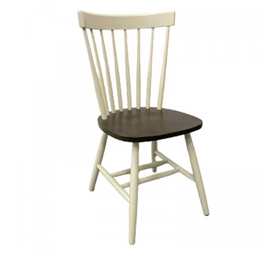 Καρέκλα Larus φυσικό ξύλo rubberwood ανθρακί-λευκό 50x49x90εκ. Υλικό: RUBBERWOOD 250-000006